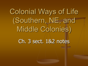Colonial Ways of Life 3-1&2