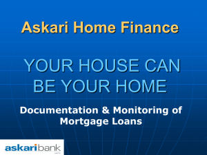 Documentation & Monitoring of Mortgage Loans