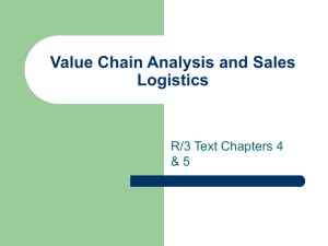 Value Chain Analysis and Sales Logistics