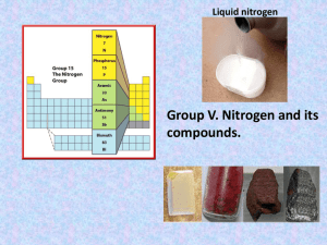 Liquid nitrogen Group V. Nitrogen and its compounds. - kcpe-kcse