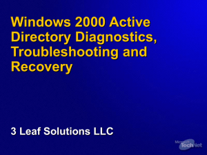 Windows 2000 Active Directory Diagnostics, Troubleshooting and