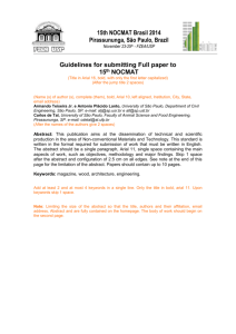 Guidelines for submitting Full paper to 15 th NOCMAT