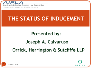 Joseph Cavaruso - Status of Inducement