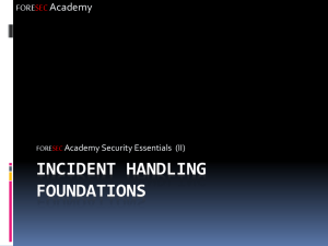 Incident Handling Foundations