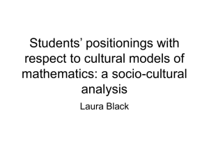 'Students' positionings with respect to cultural models of mathematics