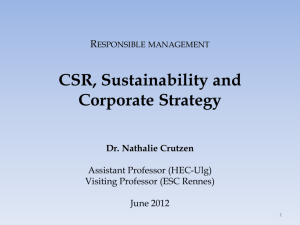 Sustainable Strategy - ResponsibleManager2012
