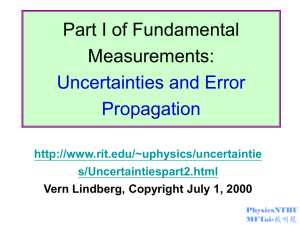 Uncertainties and Error Propagation