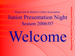 RDCA Junior Presentation Night Season 2001-2002