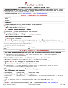 Protocol/Informed Consent Change Form