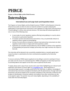 Internships International Law and Large Scale Land Acquisition Intern