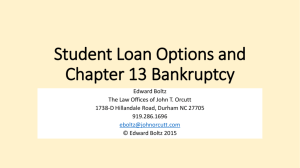 Student Loan Options and Chapter 13 Bankruptcy