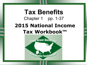 Ch 1 Tax Benefits