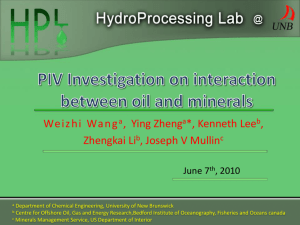 PIV Investigation on interaction between oil and minerals