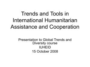 Trends and Tools in Humanitarian Assistance and Cooperation