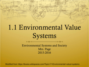 PPT: Env. Value Systems