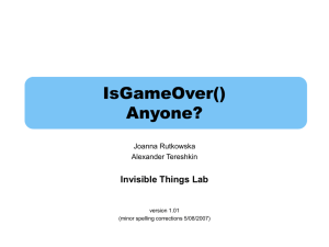 IsGameOver - Invisible Things Lab