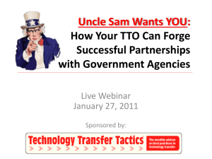 Uncle Sam Wants YOU: How Your TTO Can Forge Successful