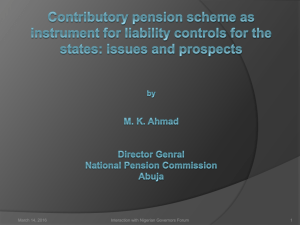 Contributory pension scheme as instrument for liability