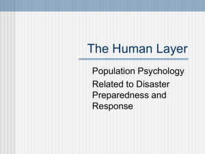 Population Psychology related to disaster preparedness and response