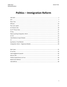 Politics – Immigration Reform