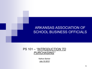 Purchasing 101 - Arkansas Association of Educational Administrators