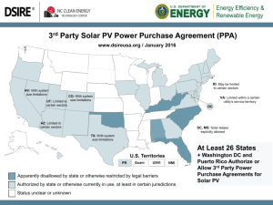 3 rd Party Solar PV Power Purchase Agreement