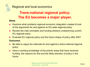 Trans-national regional policy