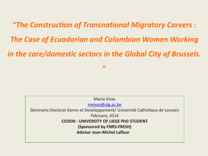 First Explorations in the field: The Construction of Transnational