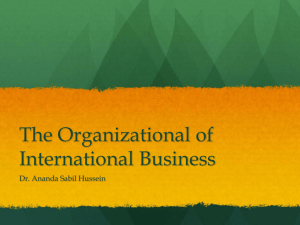 The Organizational of International Business