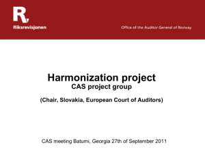 CAS harmonization project team, presentation