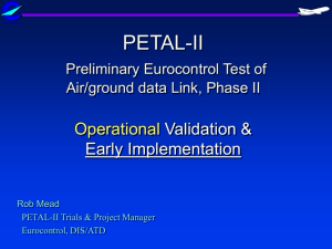 PETAL Preliminary Eurocontrol Test of Air/ground