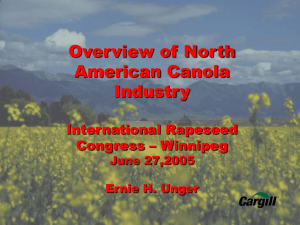 Overview of North American Canola Industry