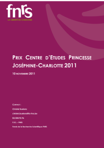 Prix Centre d'Etudes Princesse Joséphine-Charlotte 2011