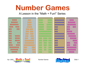 Math Plus Fun, Number Games - Electrical and Computer Engineering
