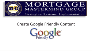 Create Google Friendly Content