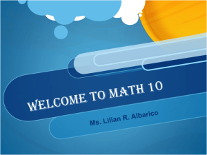 welcome to math 10 - Math 10 PLUS