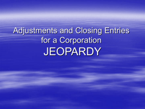Adjustments and Closing Entries for a Corporation