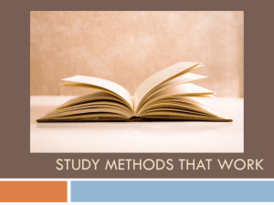 Study Methods That Work - Catawba County Schools