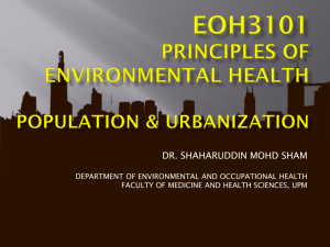 eoh3101 principles of environmental health population & urbanization