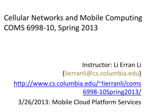 Mobile Cloud Computing: Platform Services