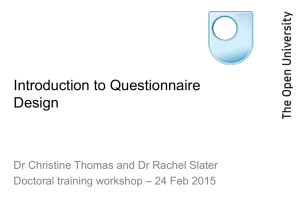 Questionnaire Design - The Open University