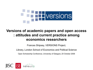 Versions of academic papers and open access