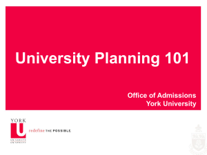 University Planning Presentation from York (2009