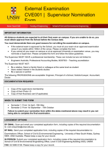 CVE001 | Supervisor Nomination Form Version CVE 001.1 External