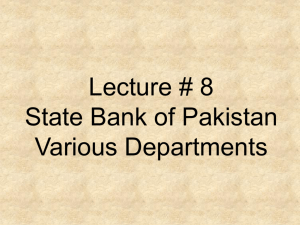 Lecture # 8 State Bank of Pakistan Various