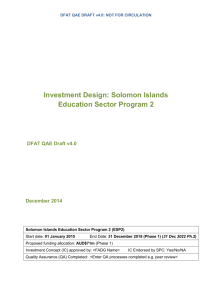 Solomon Islands Education Sector Program 2 DFAT QAE Draft v4.0