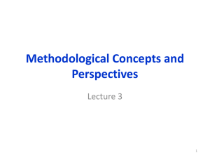 Methodological Concepts and Perspectives