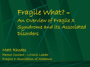 Fragile X Syndrome - ucpconference.org