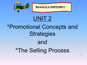 Promotional Concepts and Strategies