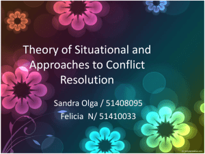Theory of Situational and Approaches to Conflict Resolution